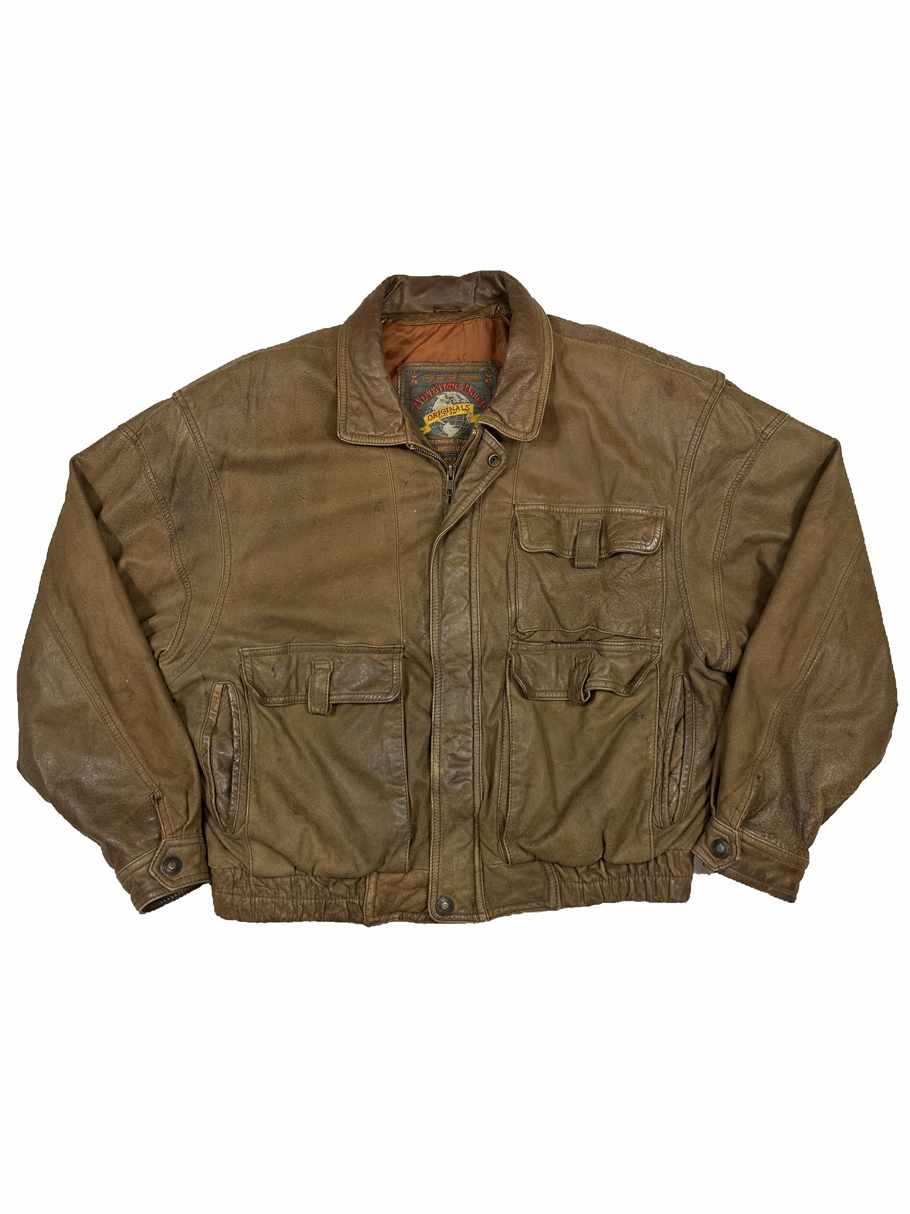 VINTAGE LEATHER BOMBER JACKET SIZE SMALL