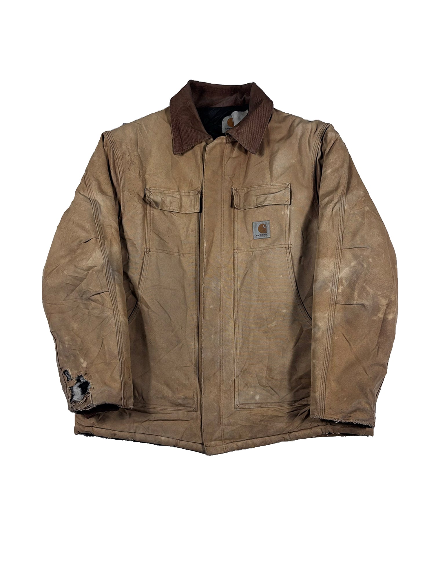 VINTAGE BEIGE CARHARTT COLLARED JACKET SIZE XL