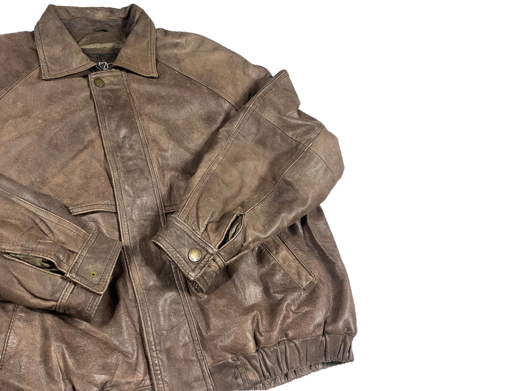 VINTAGE BROWN BOMBER JACKET SIZE XL
