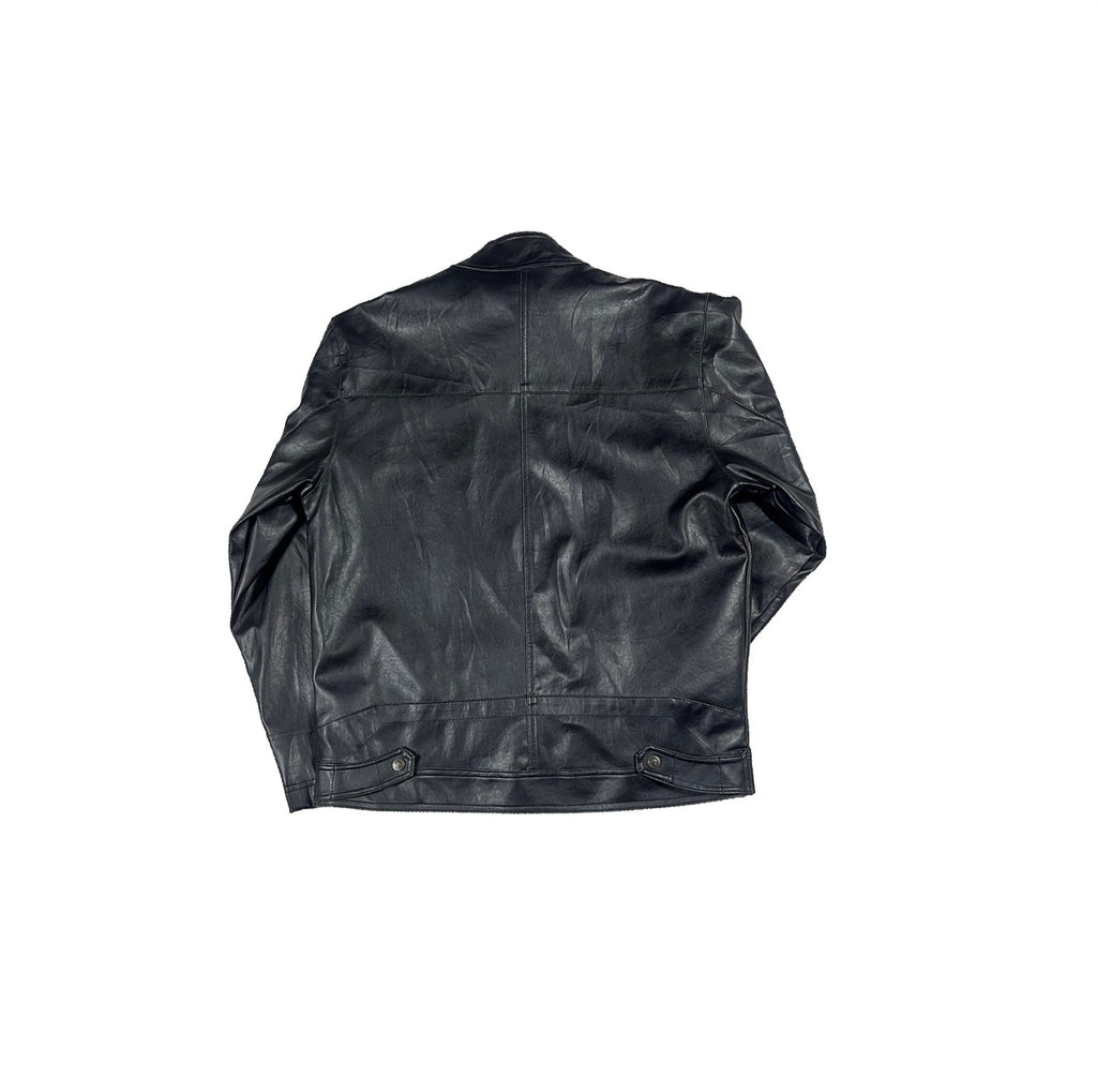 VINTAGE BLACK LEATHER BIKER JACKET SIZE MEDIUM