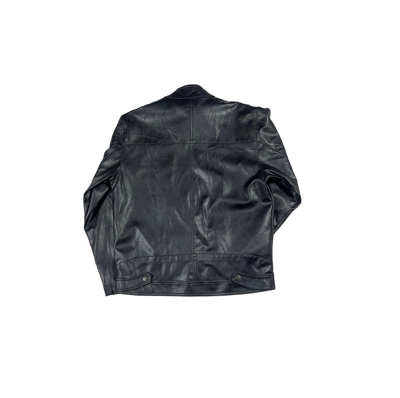 VINTAGE BLACK LEATHER BIKER JACKET SIZE MEDIUM