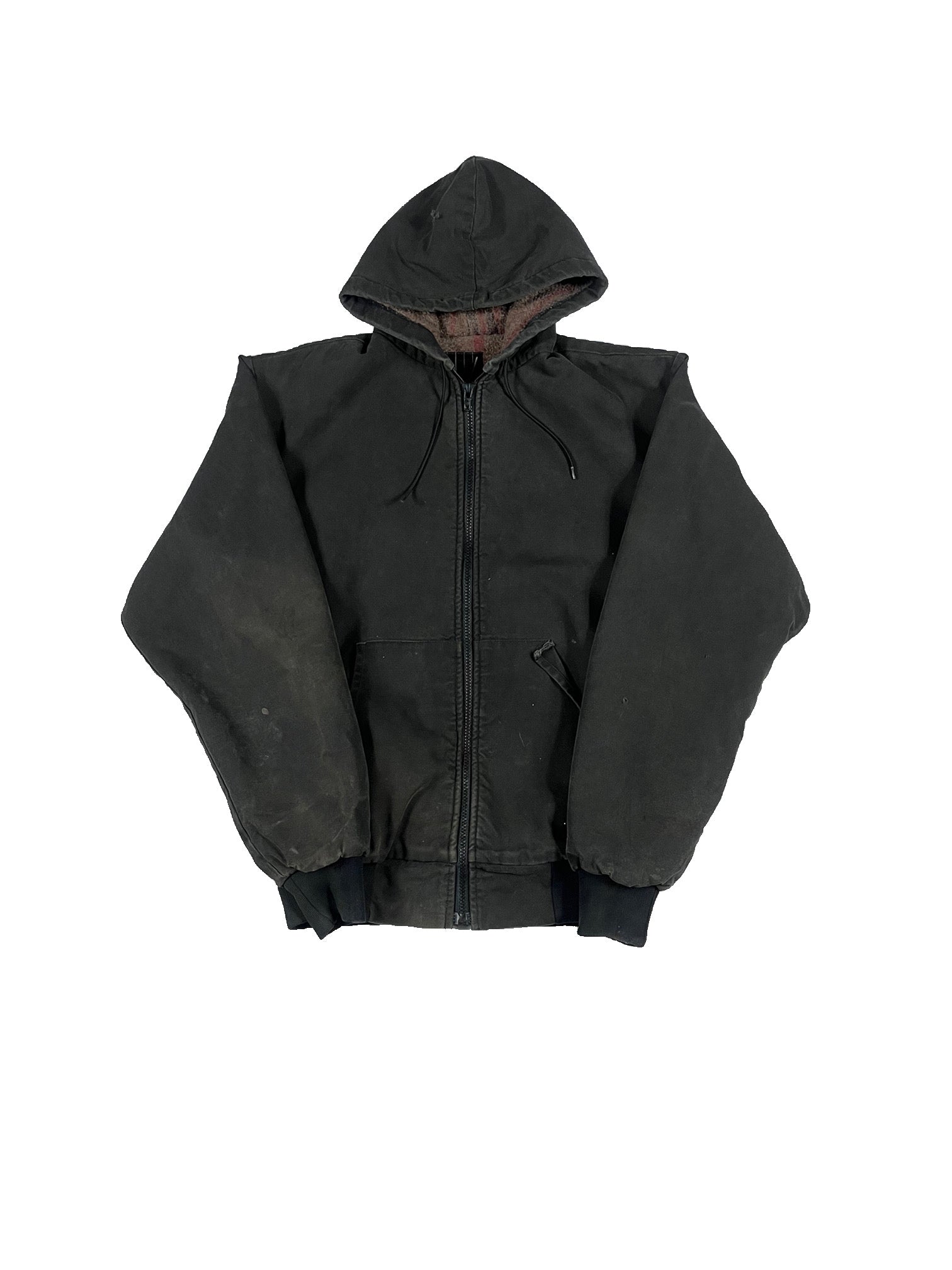 VINTAGE FADED BLACK WORK JACKET SIZE MEDIUM