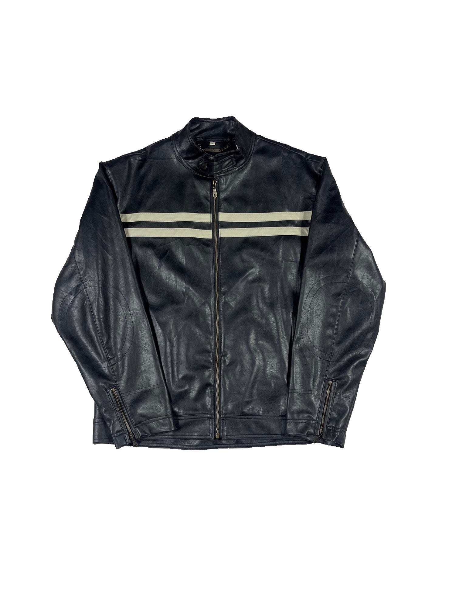 VINTAGE BLACK LEATHER BIKER JACKET SIZE MEDIUM