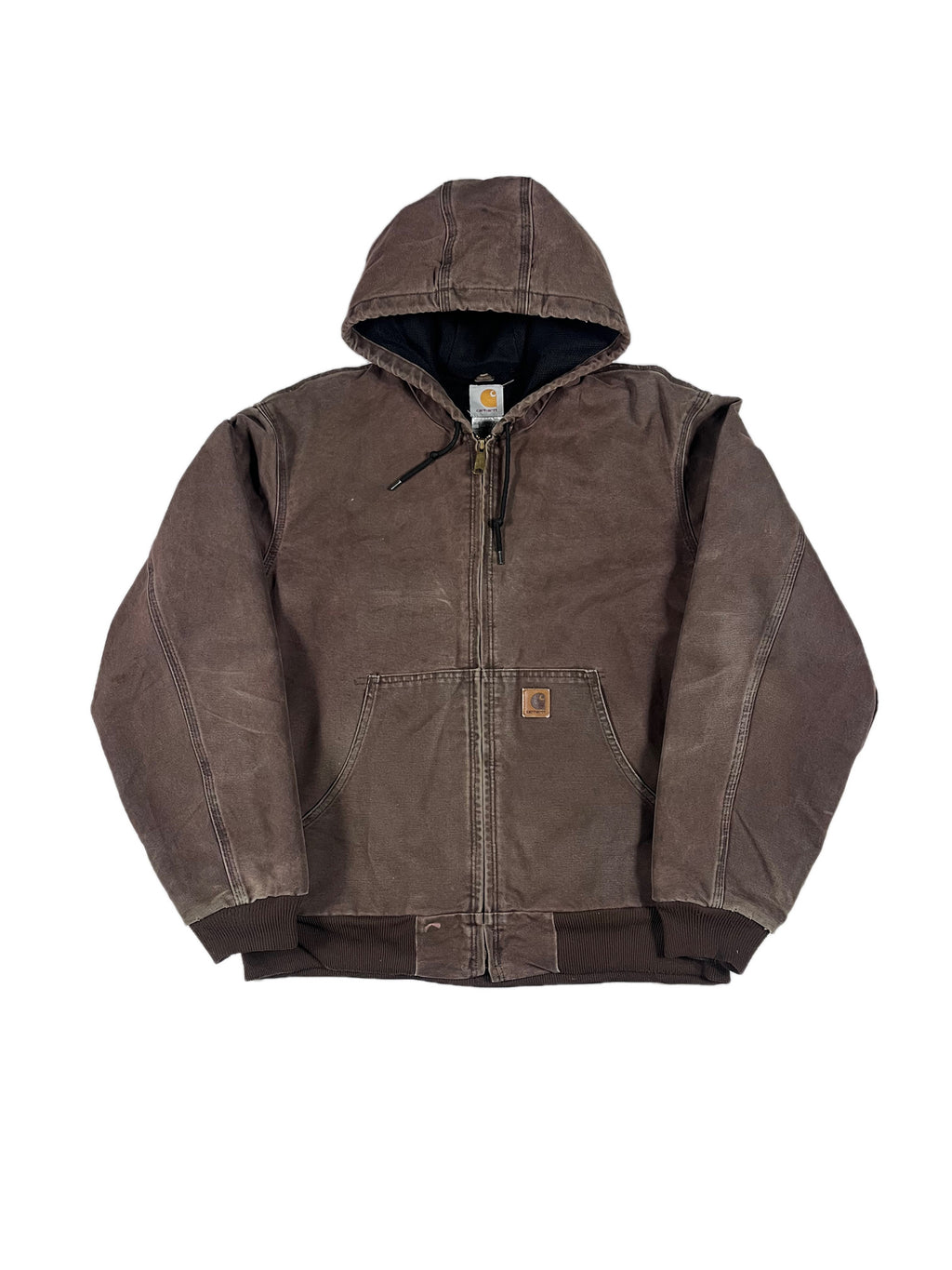 VINTAGE FADED BROWN CARHARTT WORK JACKET SIZE LARGE