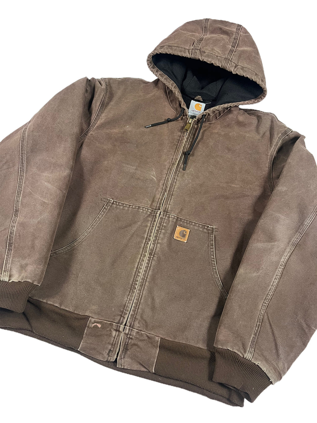 VINTAGE FADED BROWN CARHARTT WORK JACKET SIZE LARGE