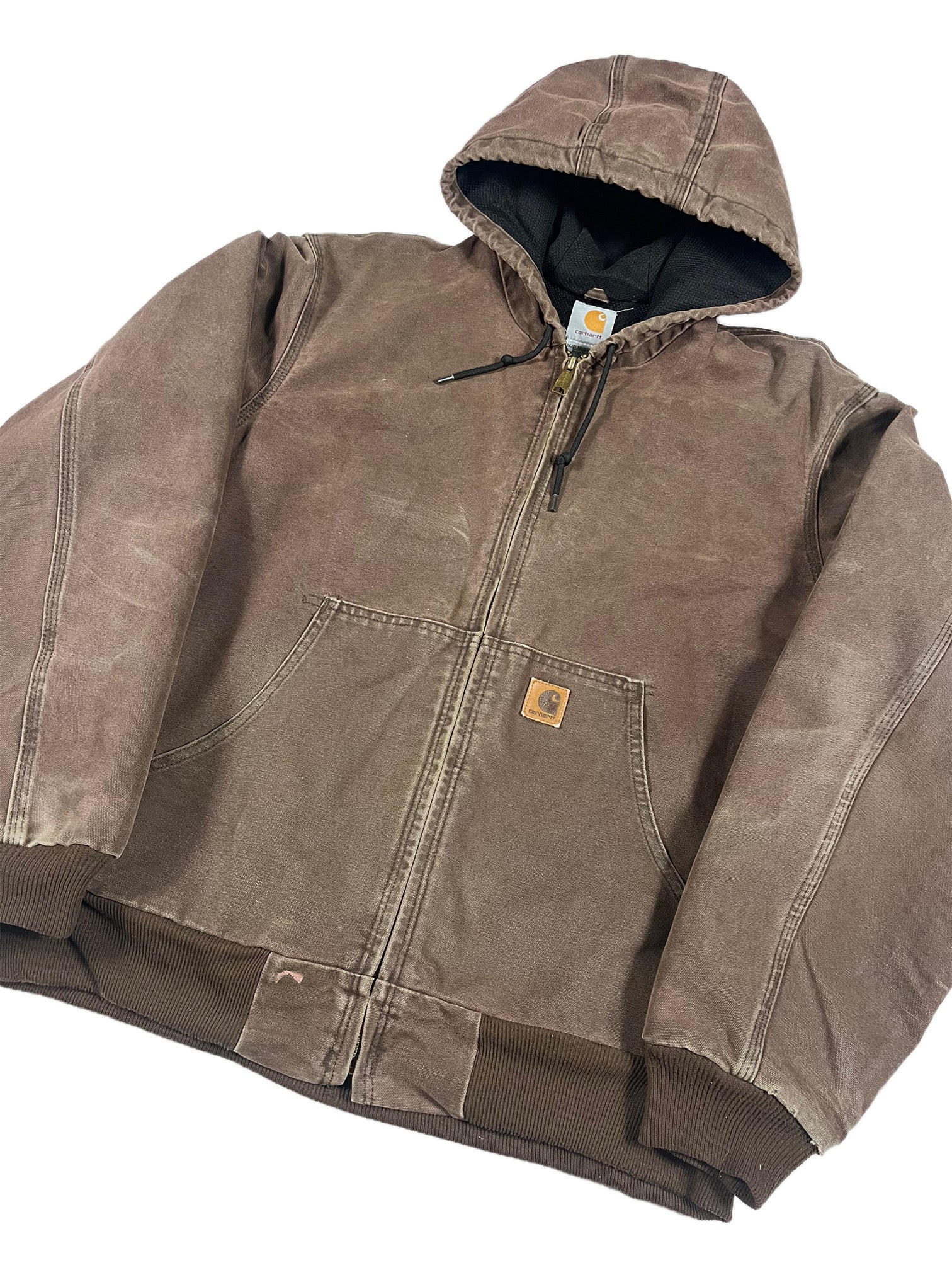 VINTAGE FADED BROWN CARHARTT WORK JACKET SIZE LARGE