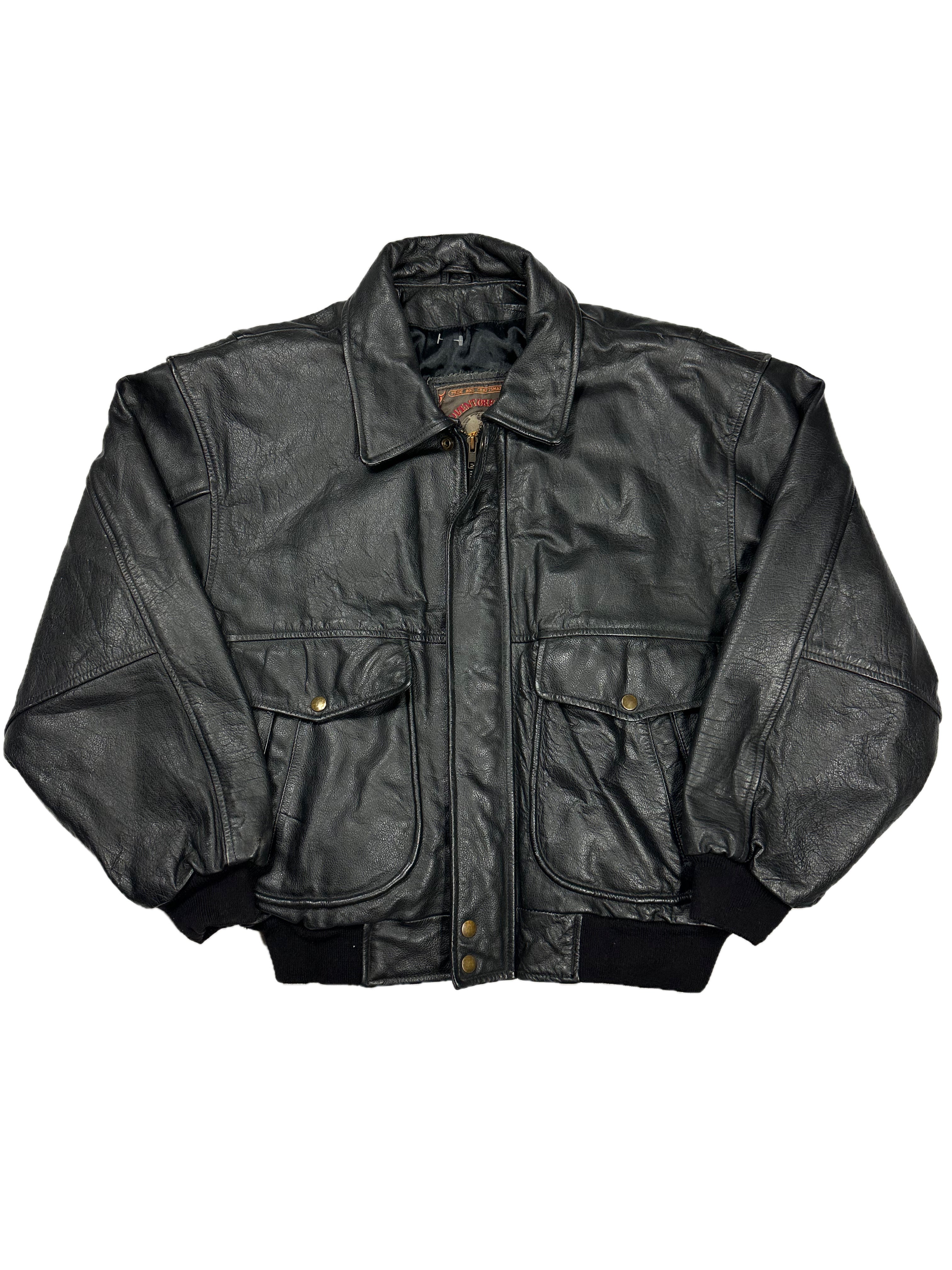 LEATHER BOMBER JACKET SIZE/S