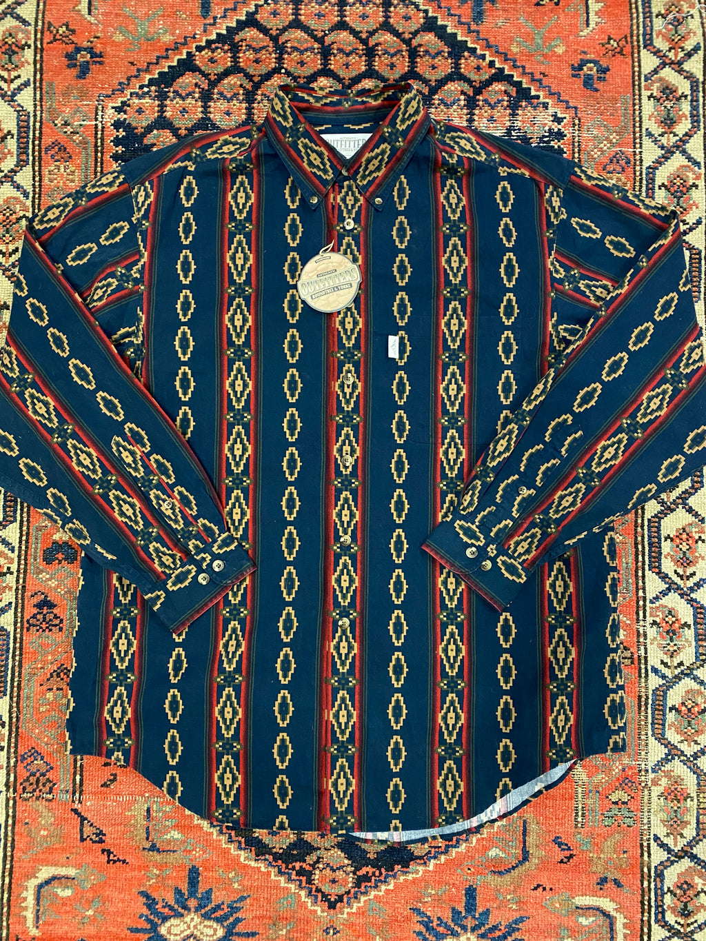 Vintage Aztec Button Up Shirt - L