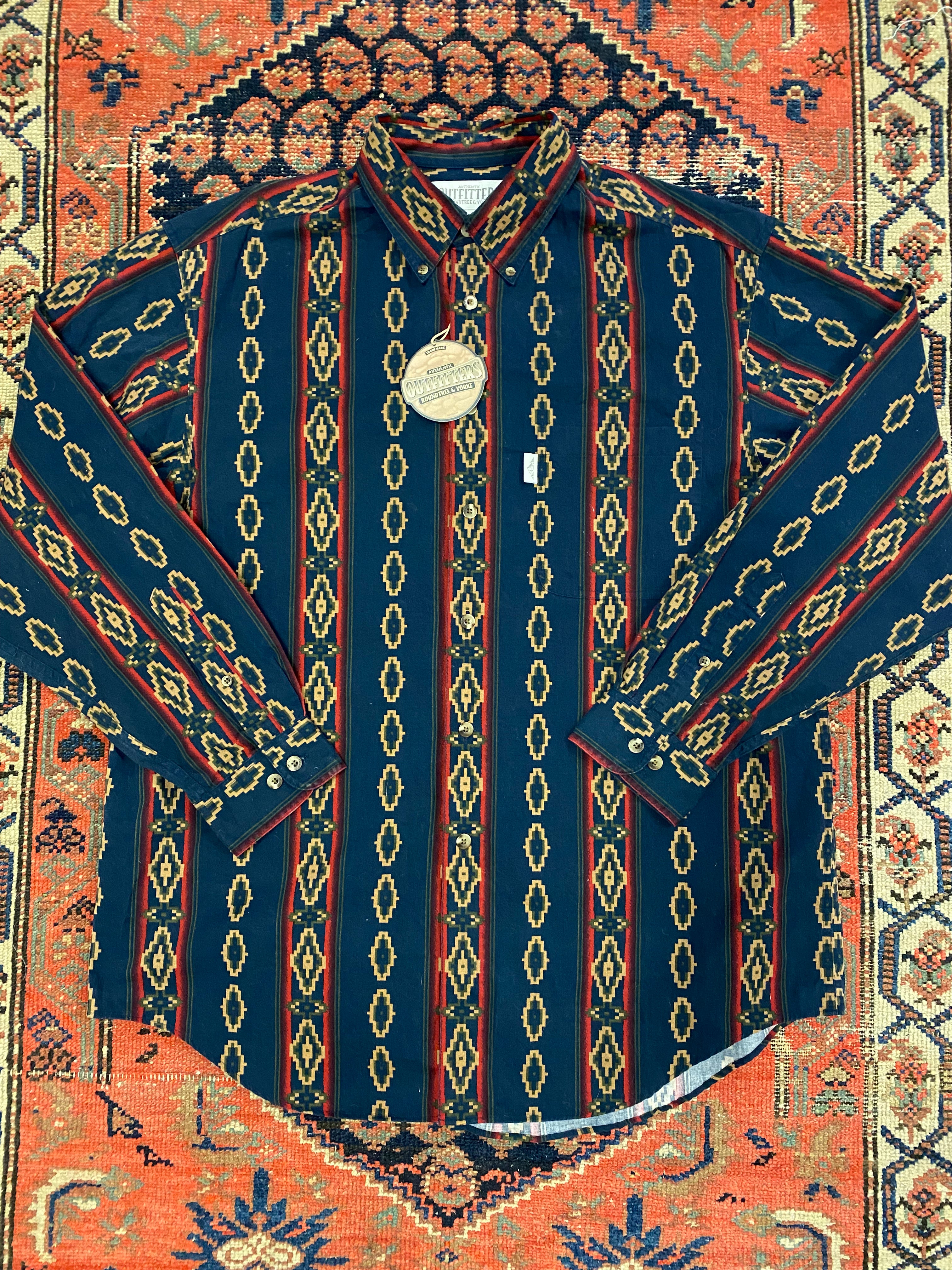 Vintage Aztec Button Up Shirt - L