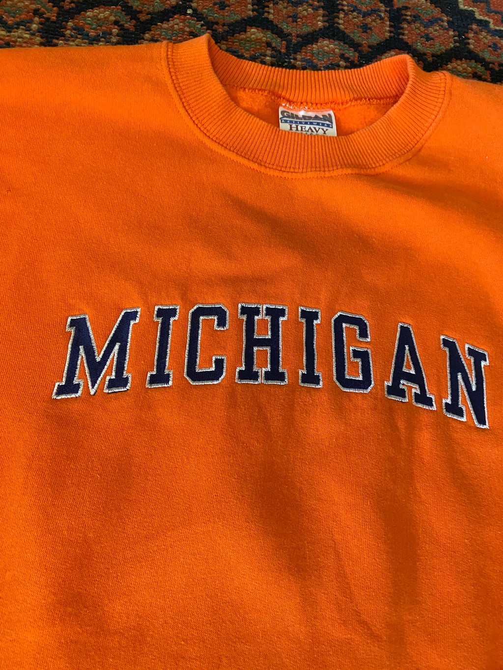 90s Michigan Embroidered Crewneck - L