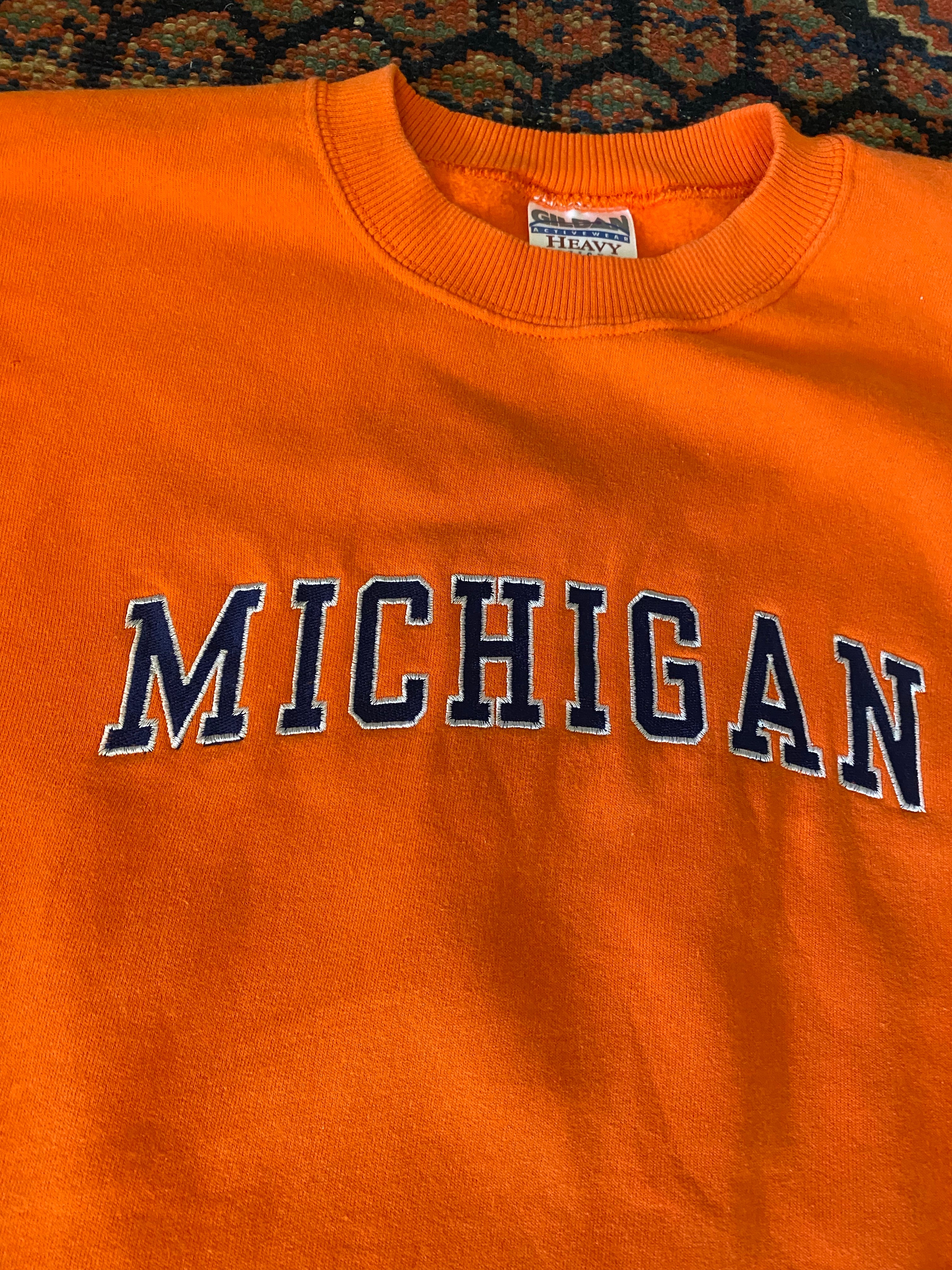 90s Michigan Embroidered Crewneck - L