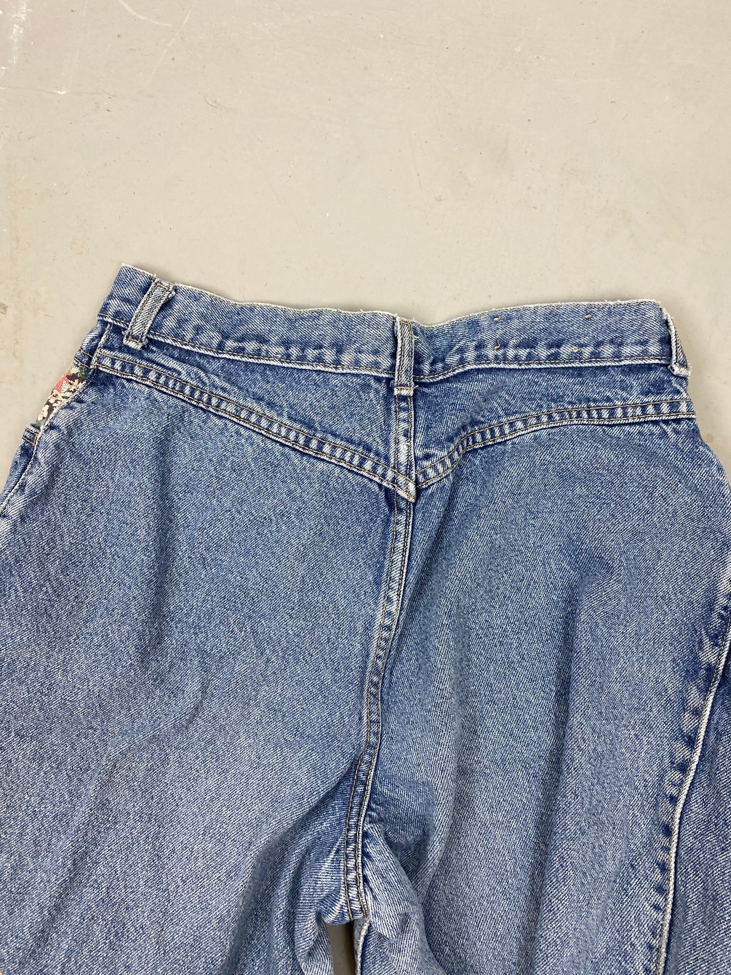 90s blue notes high waisted denim shorts - 29in