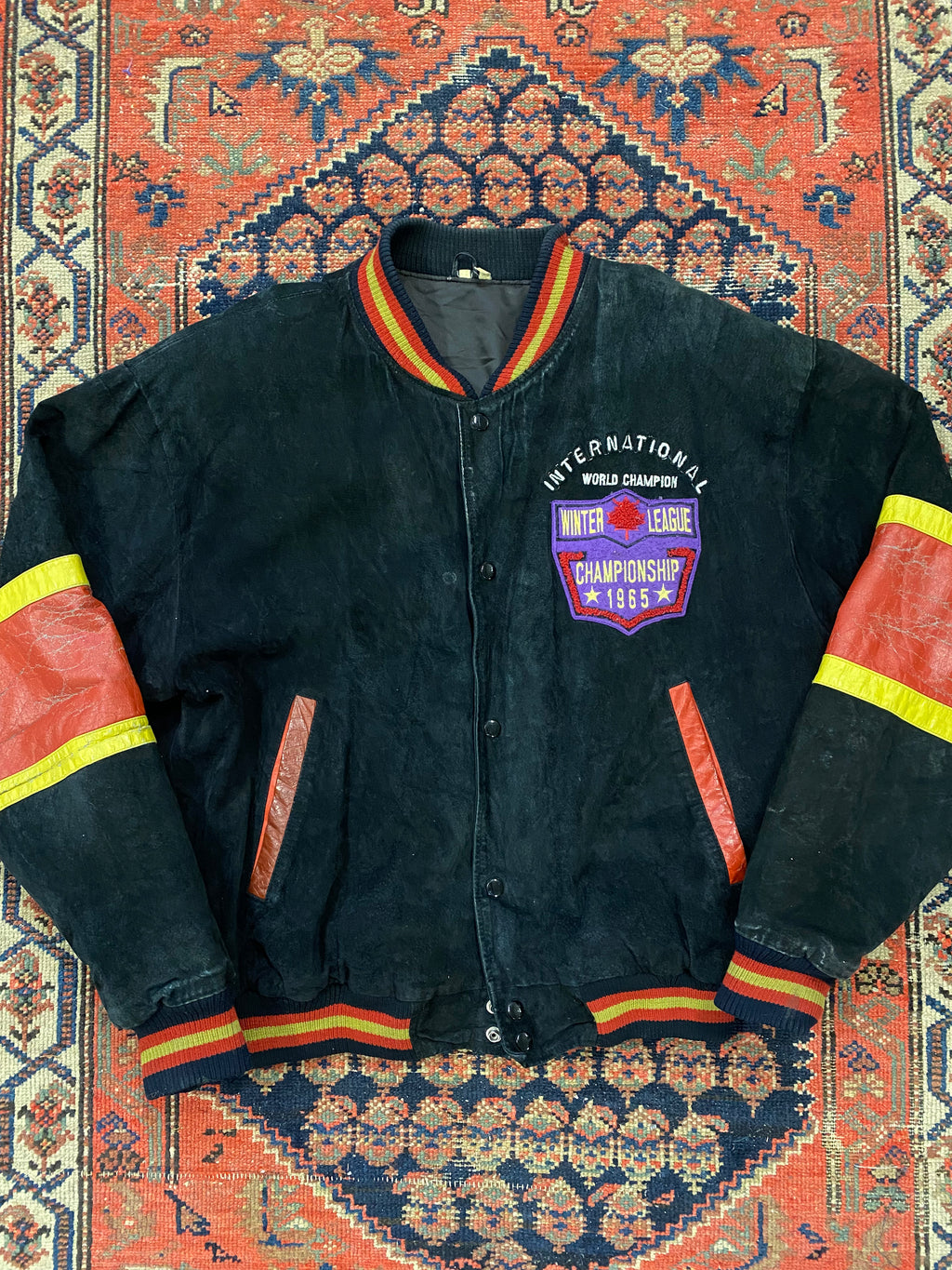 1965 League Ambiance Hockey Suede Jacket - L