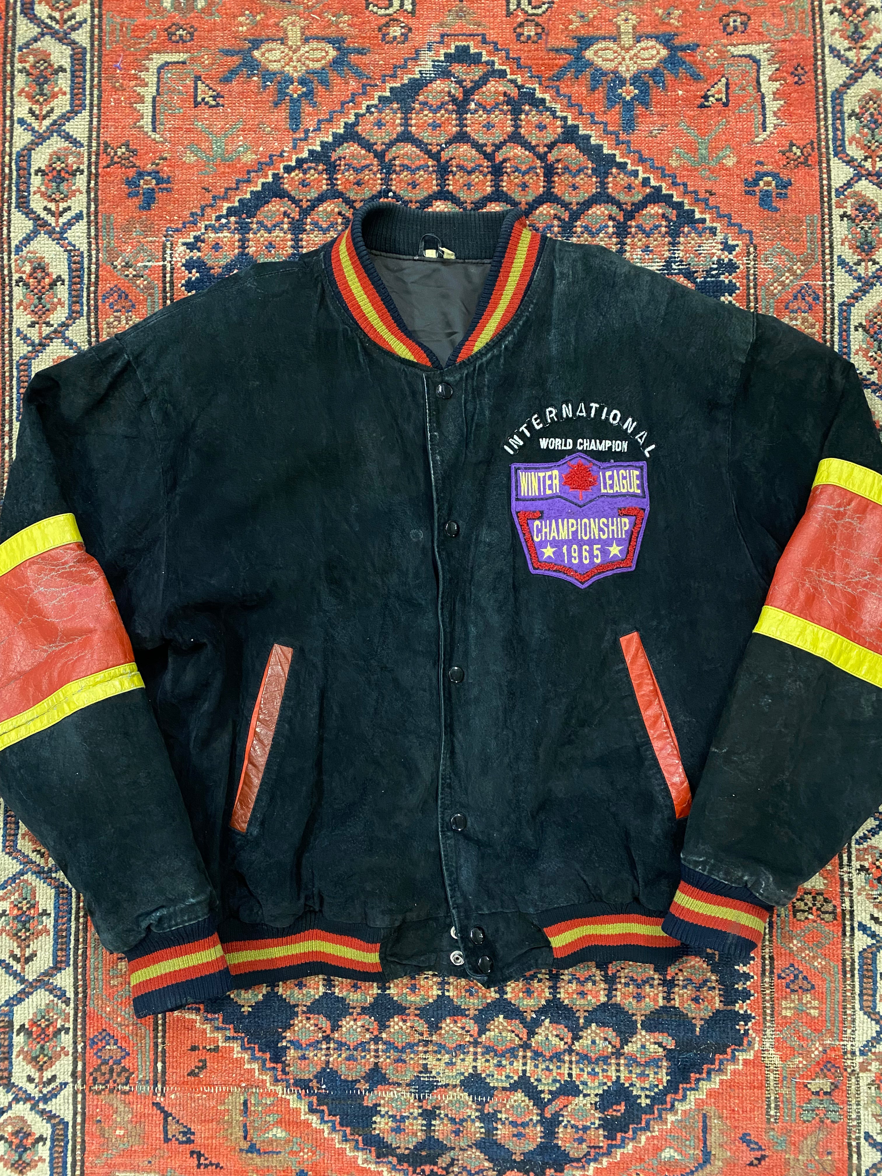 1965 League Ambiance Hockey Suede Jacket - L