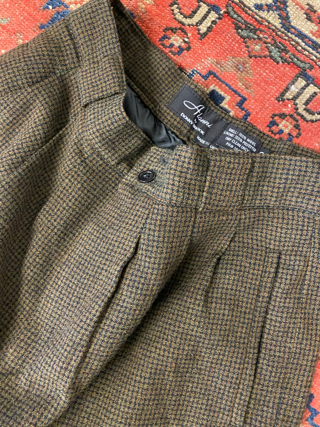 90s High Waisted Wool Trousers - 28inches