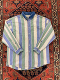 90s Striped Button Up Shirt - L