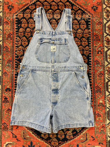 Vintage Lee Denim Short Overalls - L