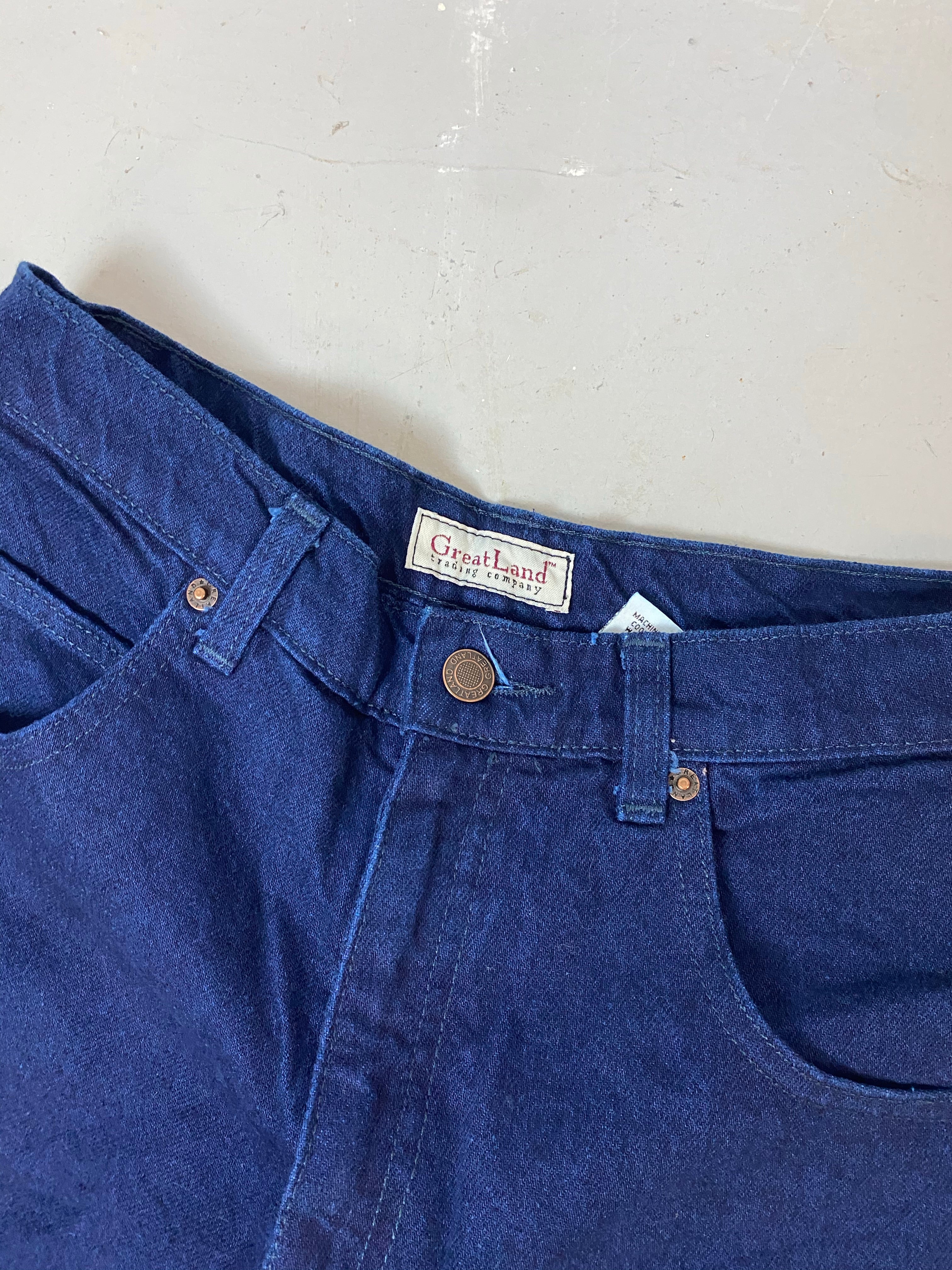 Vintage High Waisted Navy Denim Shorts - 29in