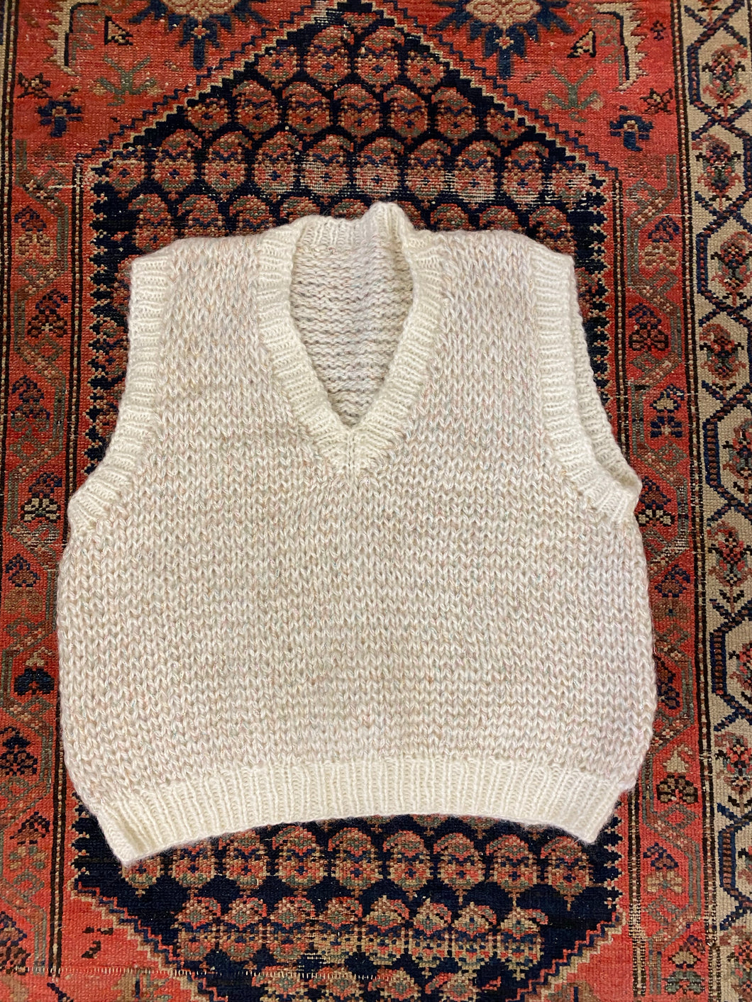 Vintage Knitted Vest - WMNS - L