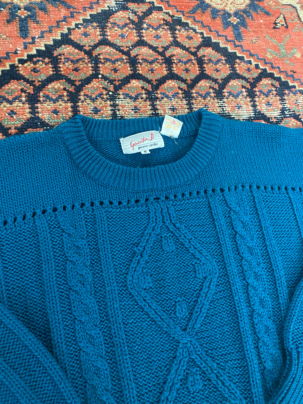 Vintage Blue Knit Sweater - M