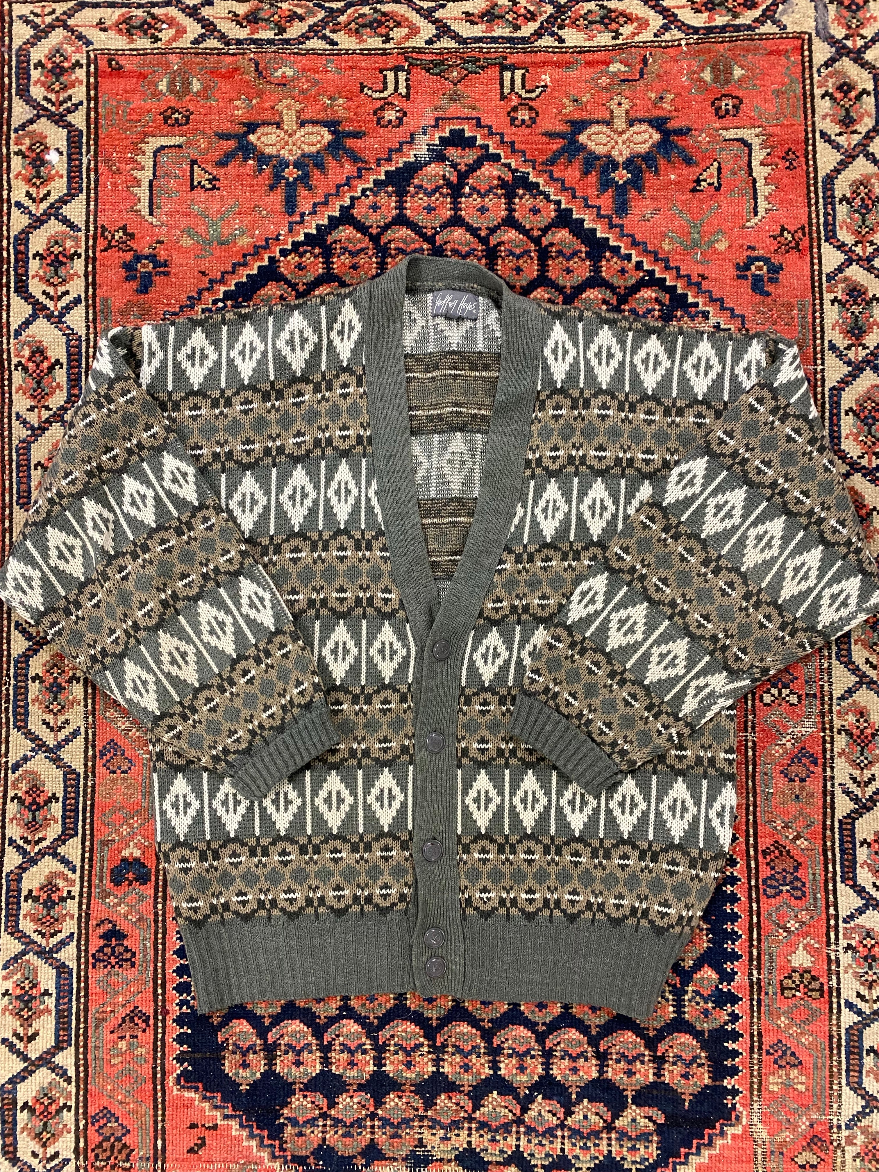 Vintave Patterned Cardigan - M