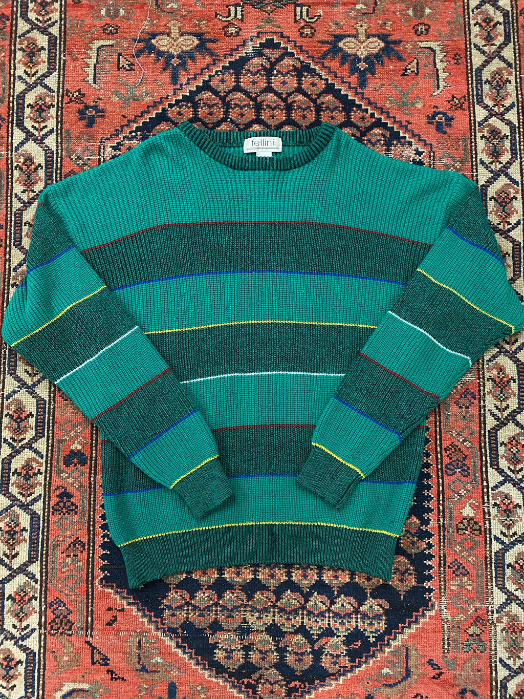 Vintage Striped Knit Sweater - XL