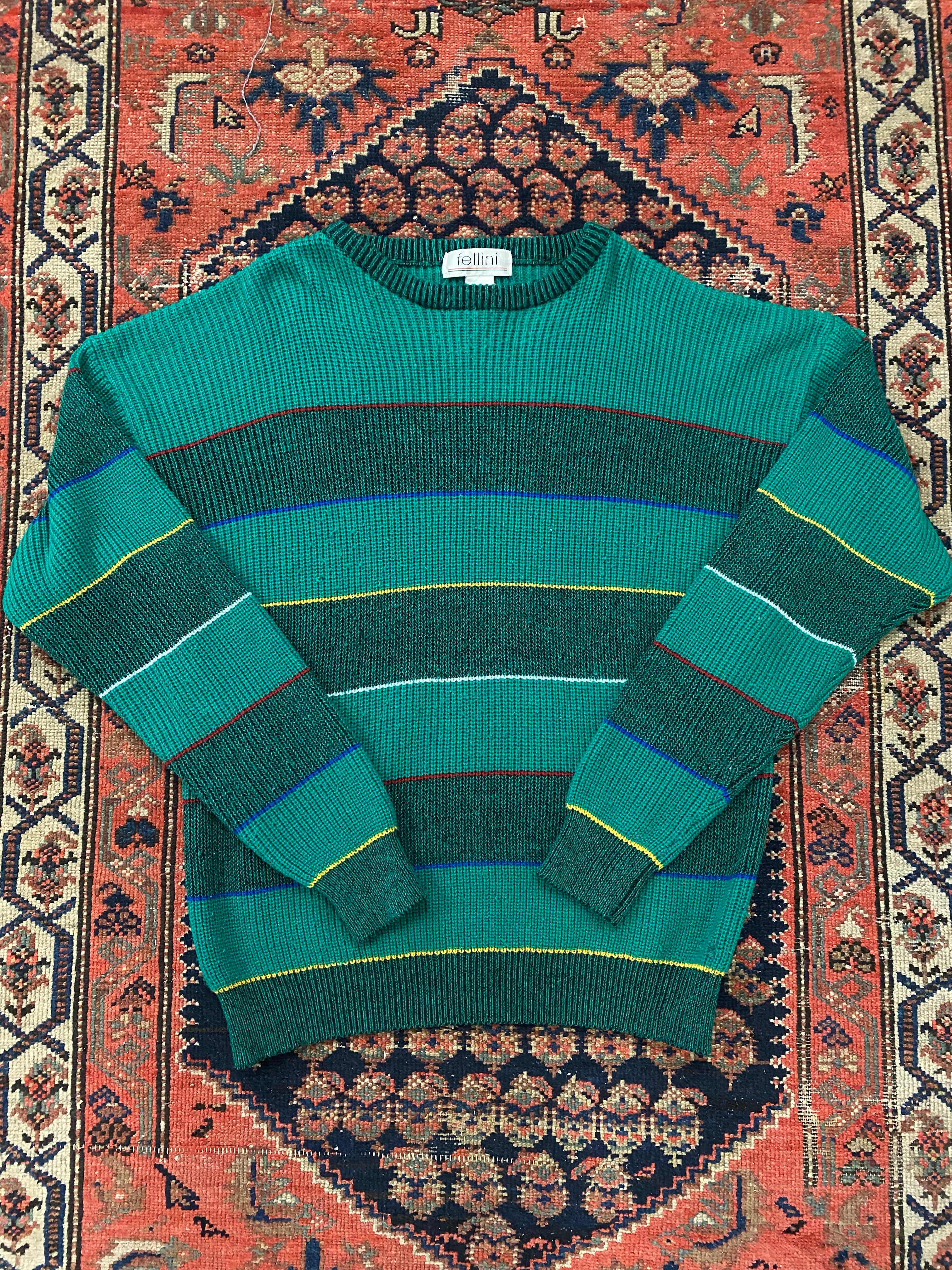 Vintage Striped Knit Sweater - XL