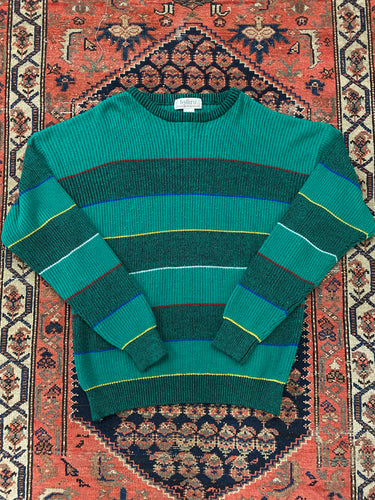 Vintage Striped Knit Sweater - XL