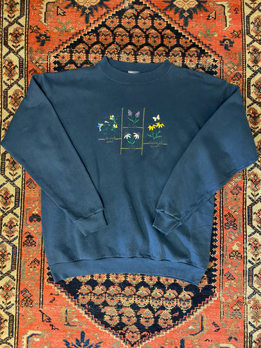 Vintage Embroidered Flower Crewneck - S