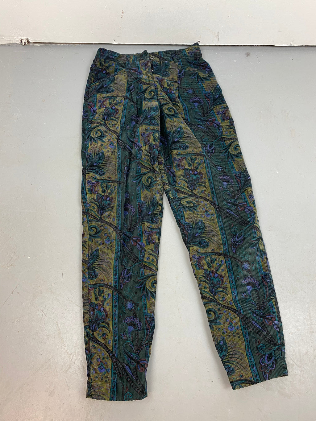 Paisley High waisted Corduroy Pants