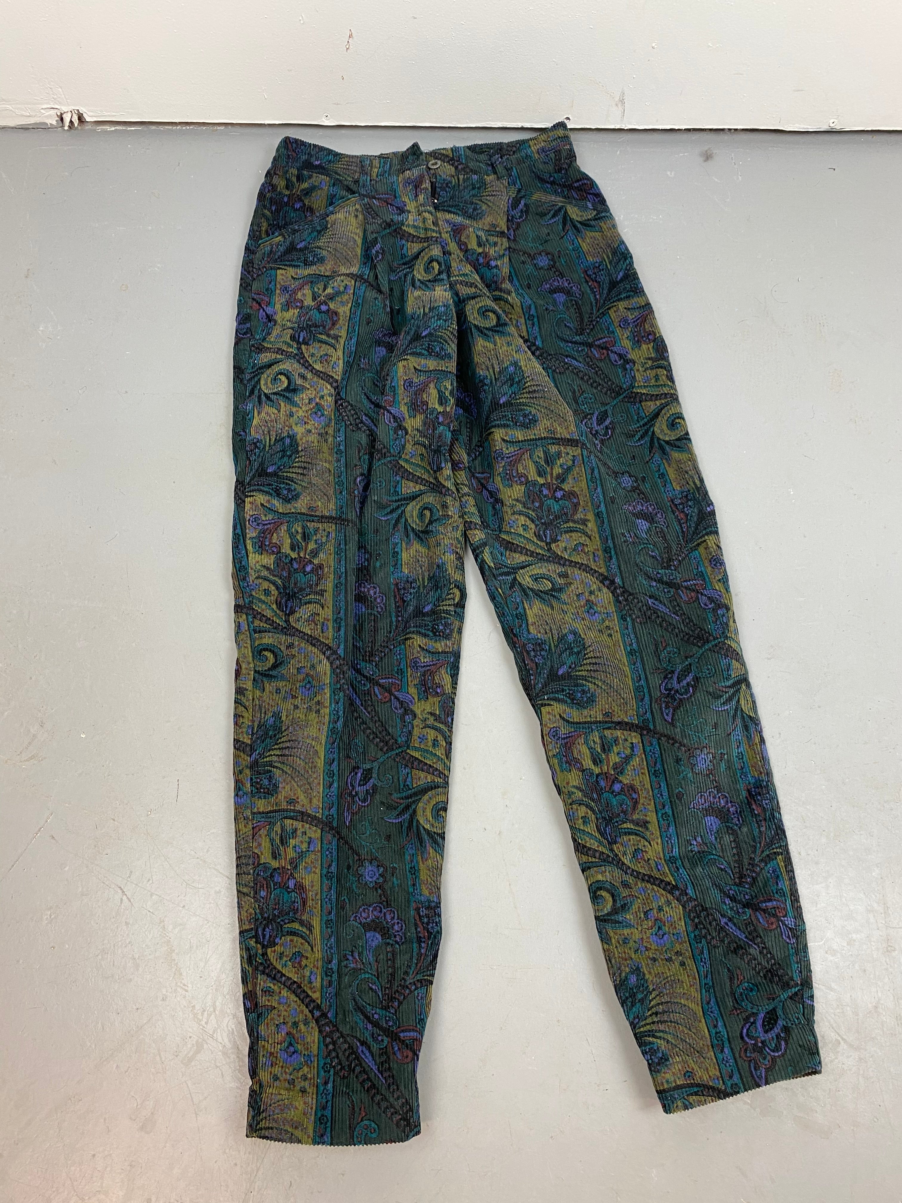 Paisley High waisted Corduroy Pants