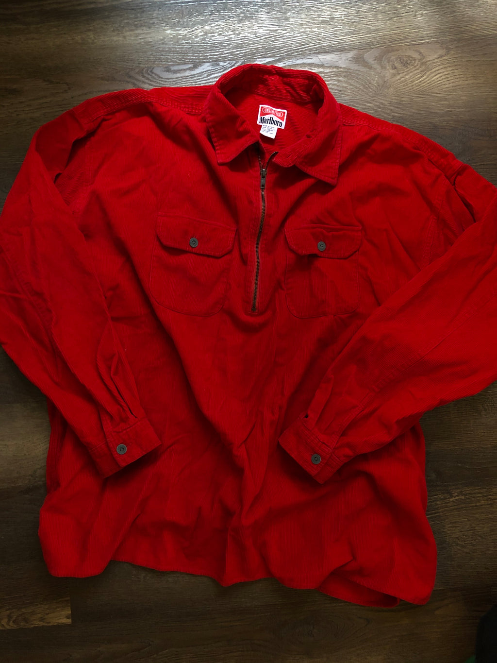 Marlboro Quarter Zip Corduroy Pullover