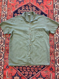 Vintage green linen button up shirt - M
