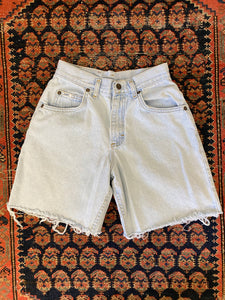90s Lee Frayed High Waisted Denim Shorts - 25in