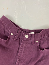 Load image into Gallery viewer, 90s Burgundy High Waisted Denim Shorts - 25in