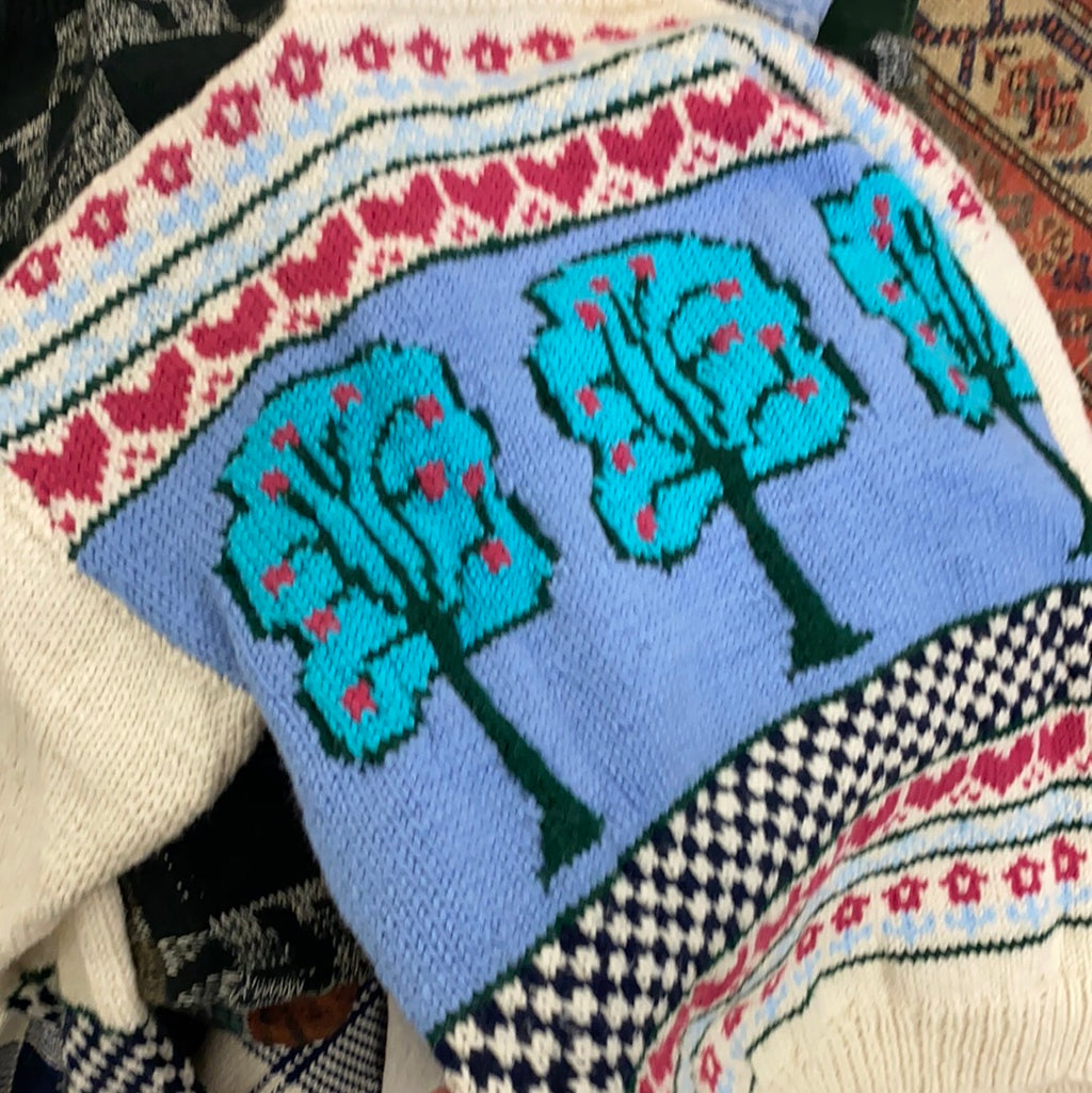 90s Front & Back Knit Sweater - M