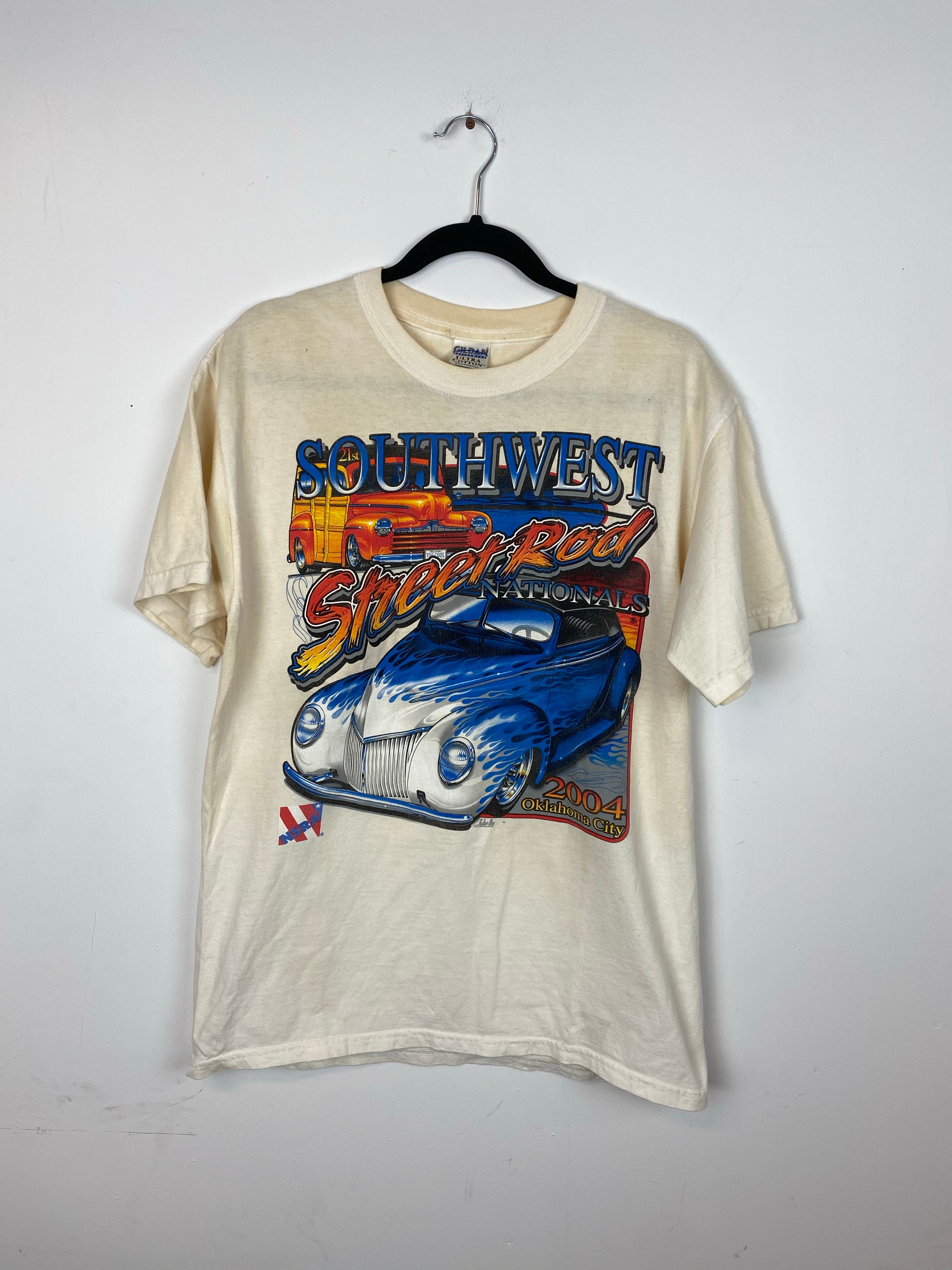 Front and back out west racing t shirt