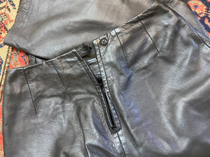 Vintage High Waisted Leather Pants - 28in