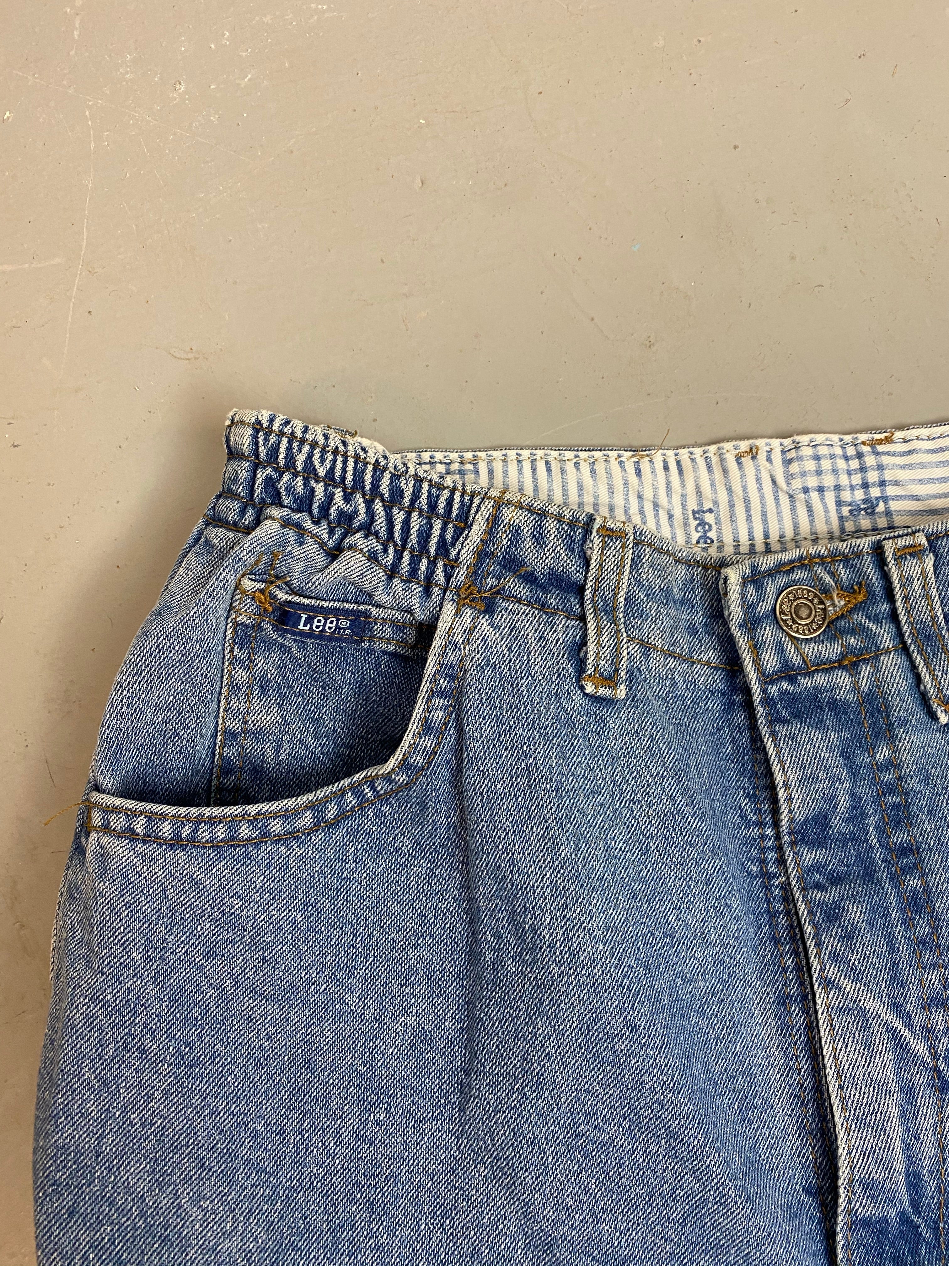 90s High Waisted Denim Lee Shorts - 29-31in