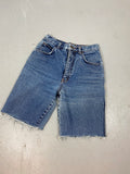 90s frayed high waisted denim shorts - 26in