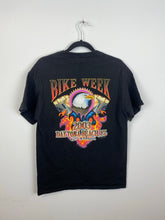 Load image into Gallery viewer, Front and back faded bike week t shirt