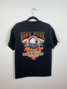 Front and back faded bike week t shirt