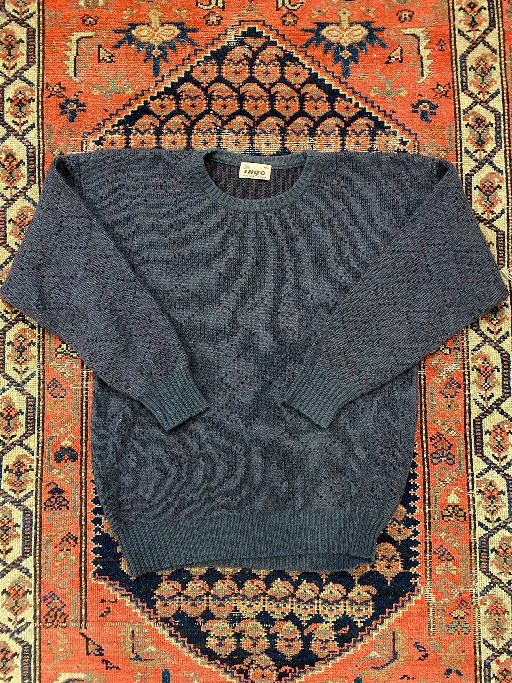 90s Patterned Knit Sweater - L