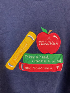 Embroidered Teachers crewneck