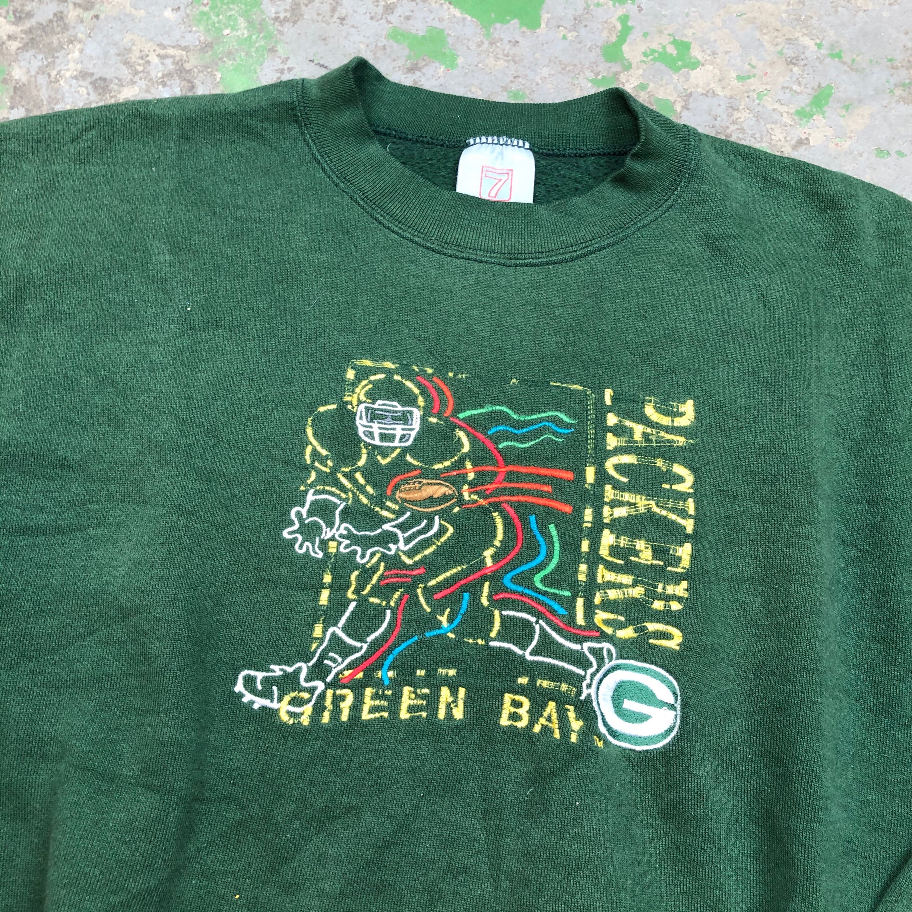 90s embroidered packers Crewneck