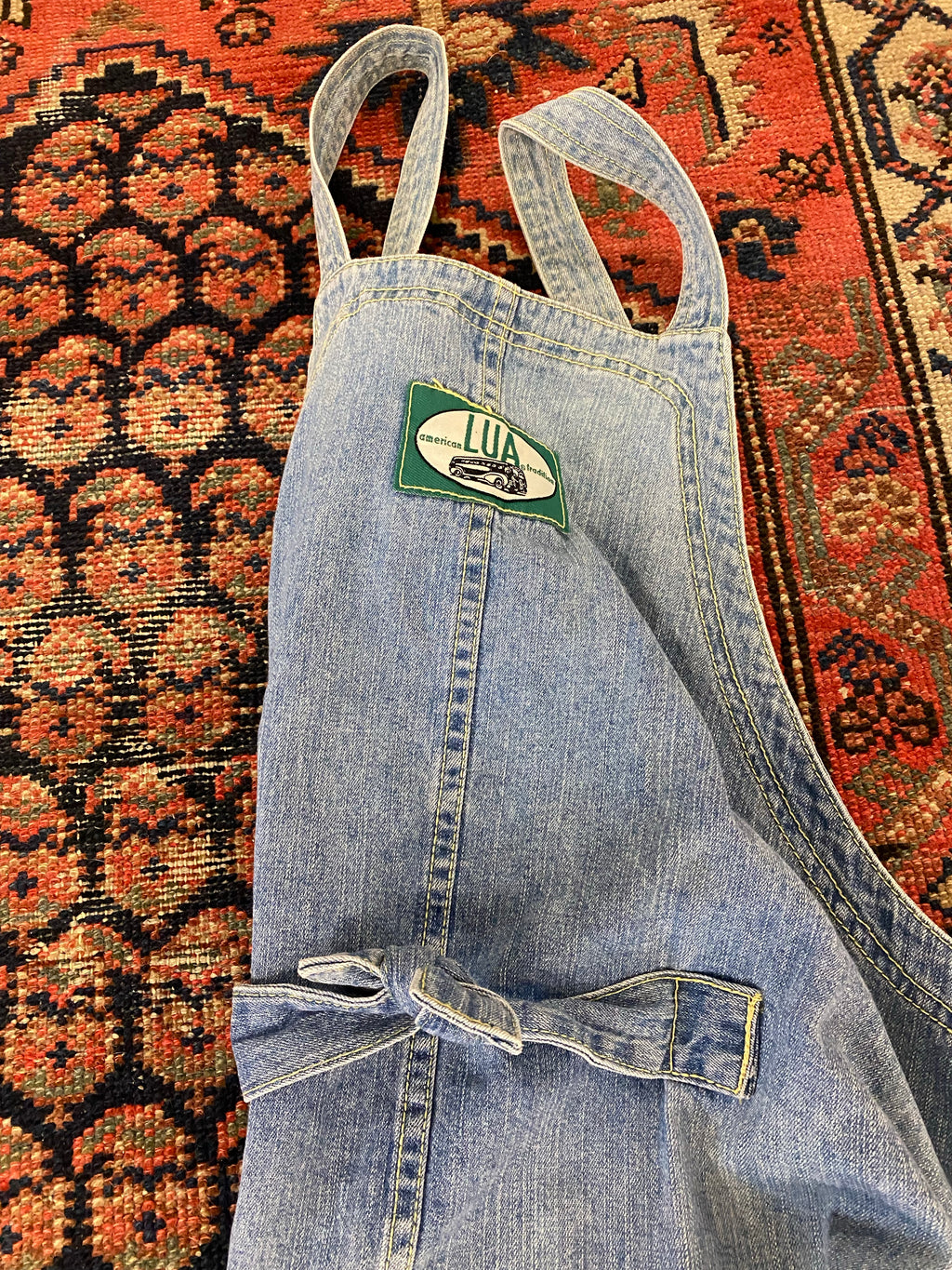 90s Denim Dress With Back Tie - S