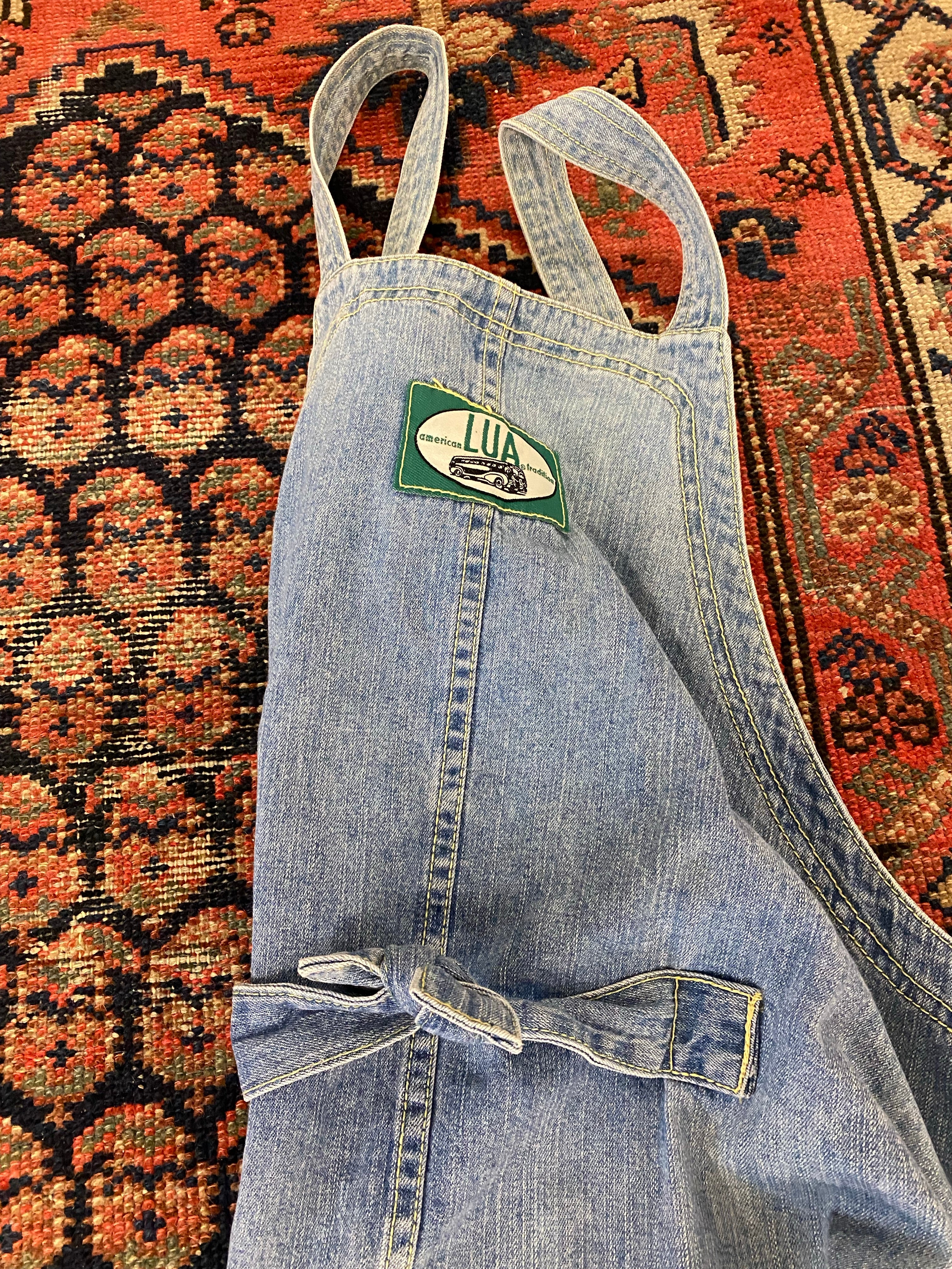 90s Denim Dress With Back Tie - S