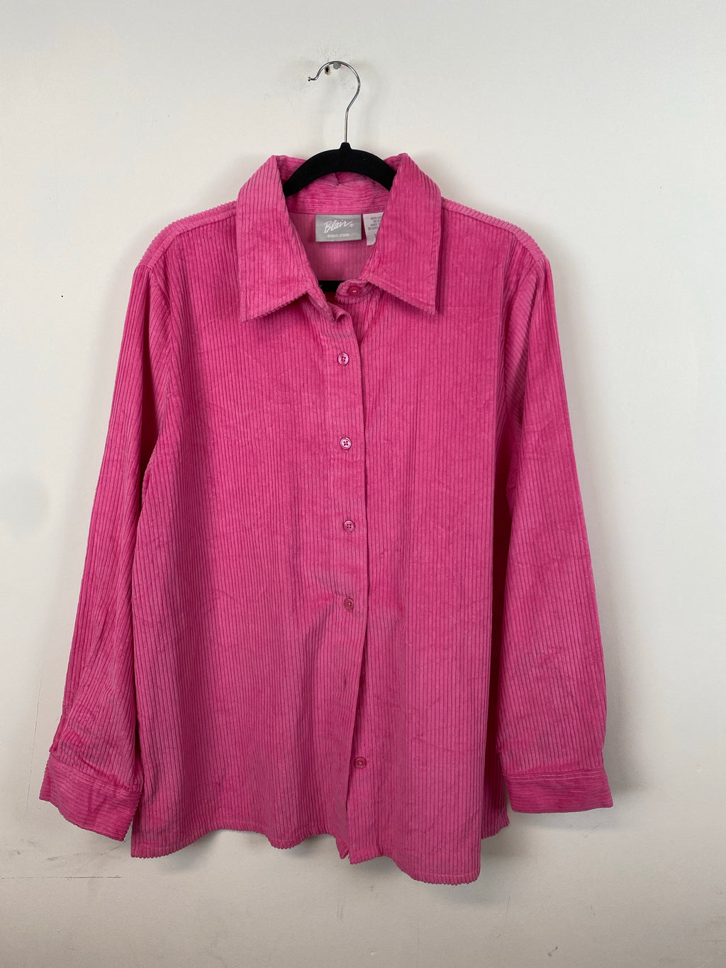 Pink heavy corduroy button up - L