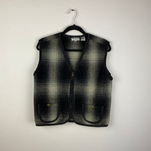 Vintage plaid zippered vest