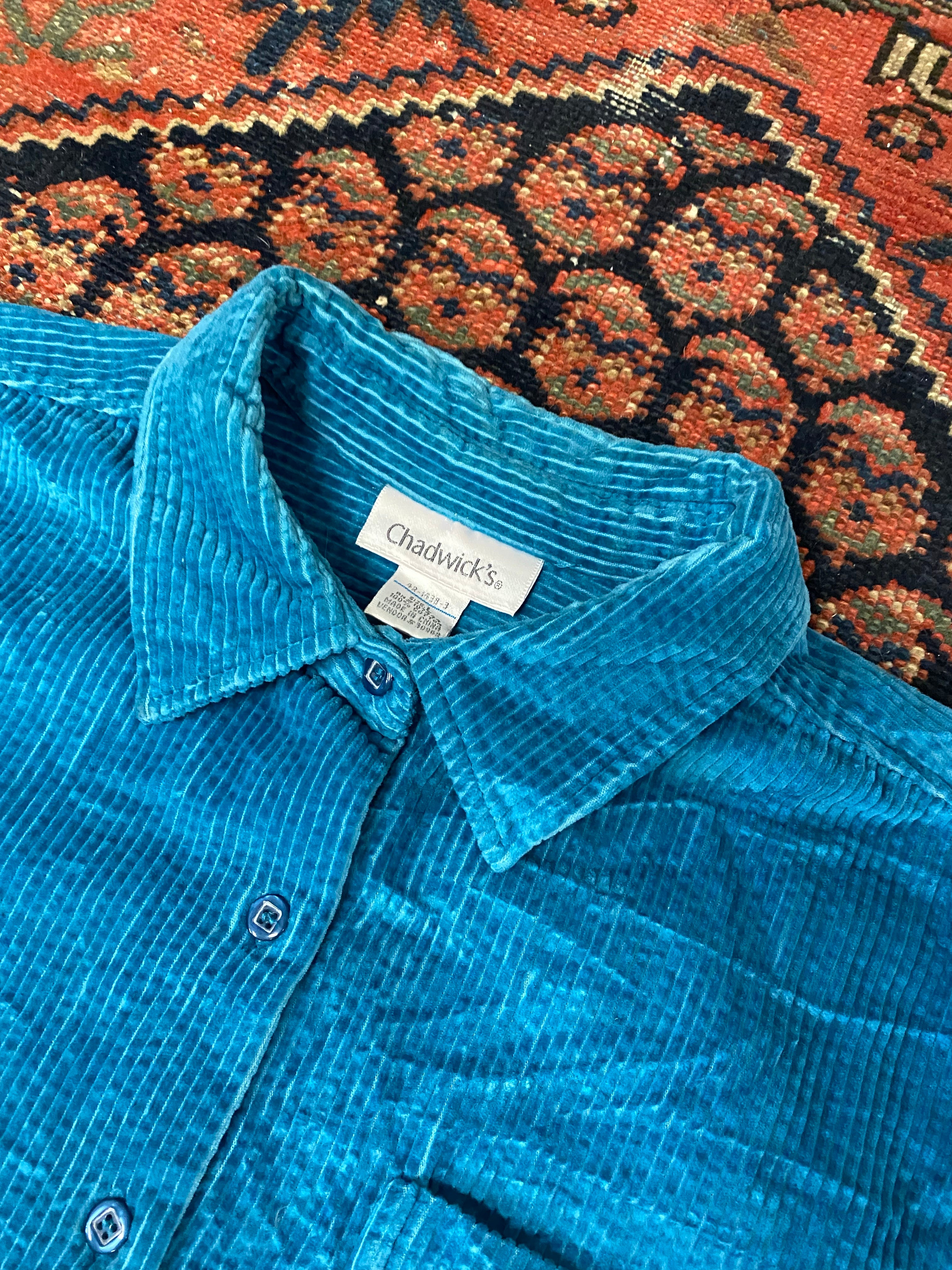 Vintage Thick Cord Button Up Shirt - L